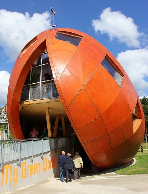 Easter Eggs inspired sustainable tiny home egg shaped building
