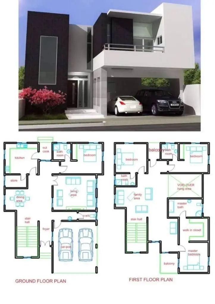 Duplex floor plan